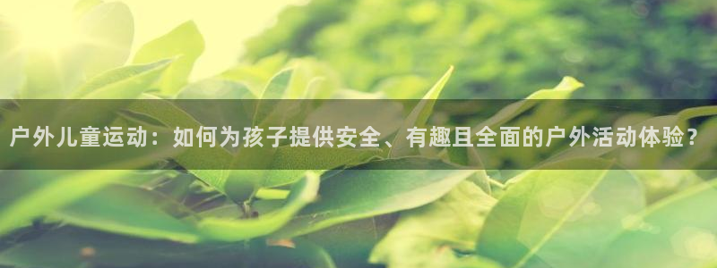 征途国际软件：户外儿童运动：如何为孩子提供安全、有趣且全面的