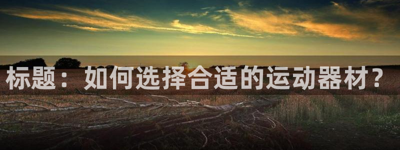 征途国际平台注册要钱吗：标题：如何选择合适的运动器材？